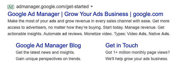 example of google advertising